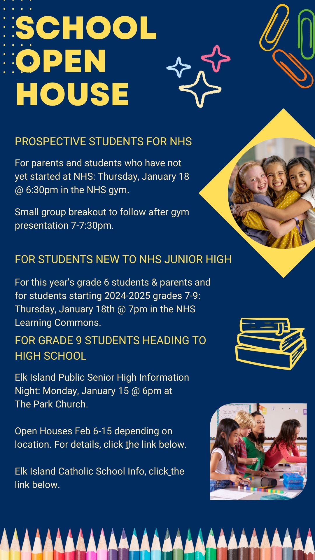 Open House for Prospective Students Jr. Sr. High. New